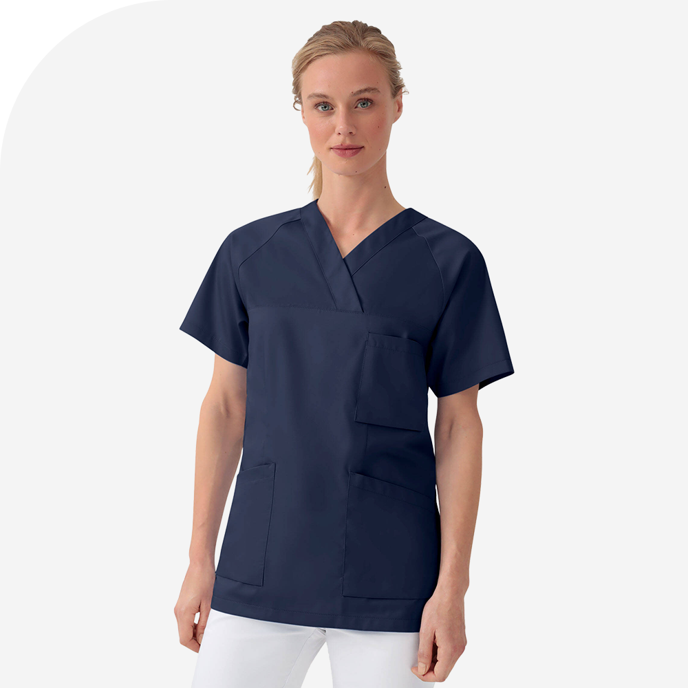 DER Kasack-Kasack Damen - V-Ausschnitt navy